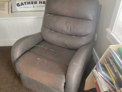 Gray Recliner - Comfortable Upholstered Reclining Chair for Living Room or Nursery Seating