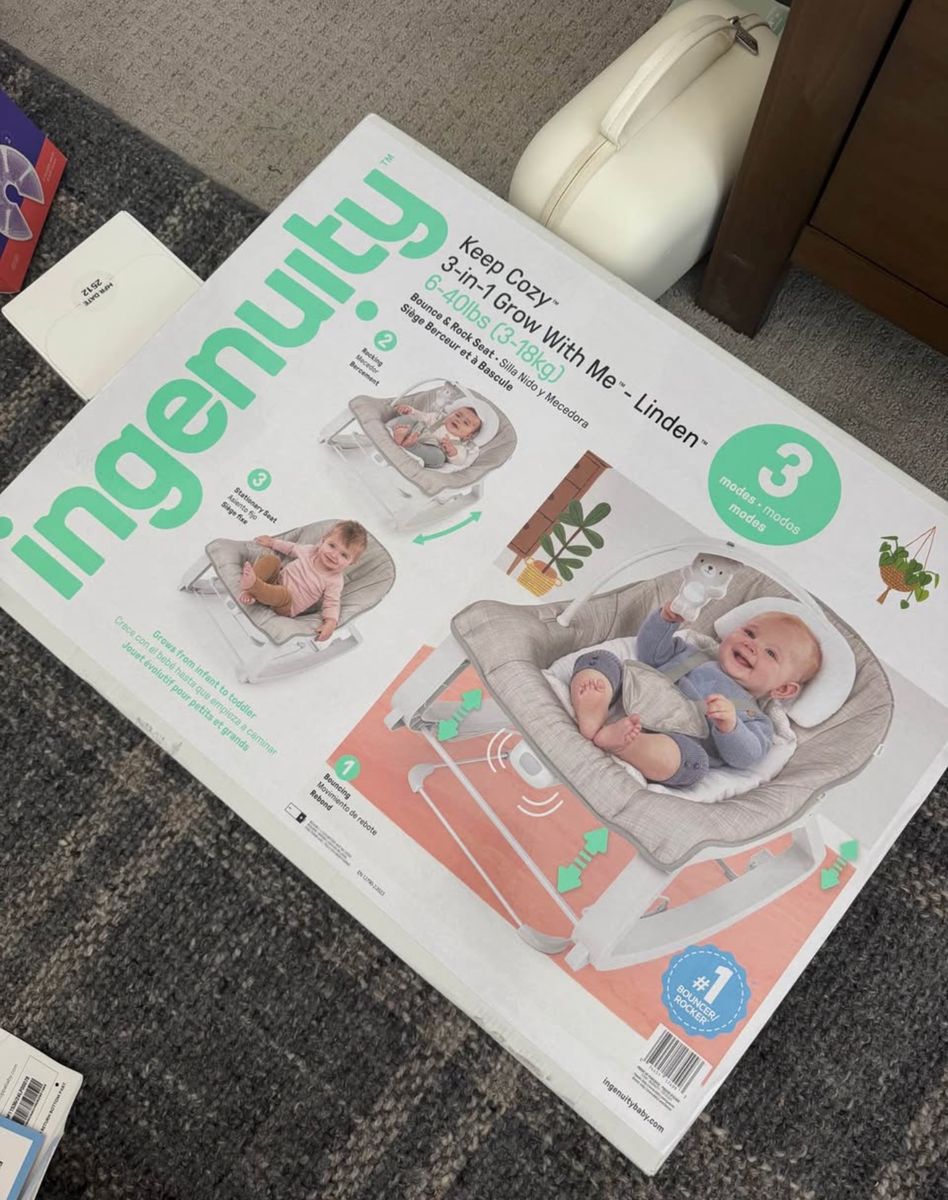 Ingenuity Keep Cozy 3-in-1 Grow With Me Linden Bouncer & Rocker