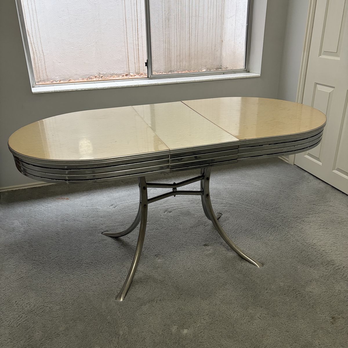 Vintage Chrome & Formica Table and 3 Chairs 