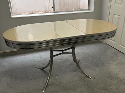 Vintage Chrome & Formica Table and 3 Chairs