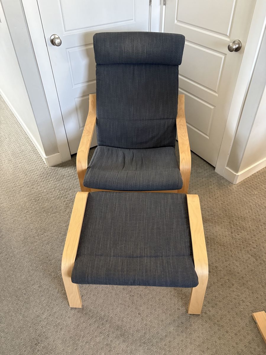 IKEA Poang chair & ottoman