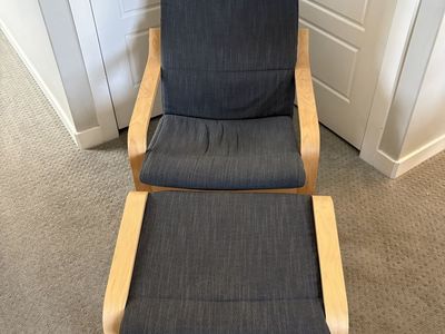 IKEA Poang chair & ottoman