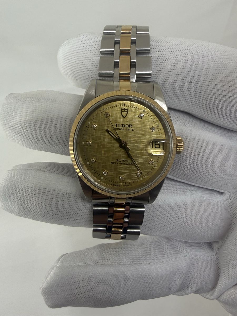 Tudor Prince Date "Gold Linen Diamond Dial" – 32mm - Ref. 72033