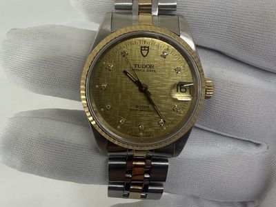 Tudor Prince Date "Gold Linen Diamond Dial" – 32mm - Ref. 72033