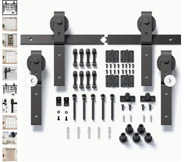 4-Door 60" Bi-Folding Sliding Barn Door Kit