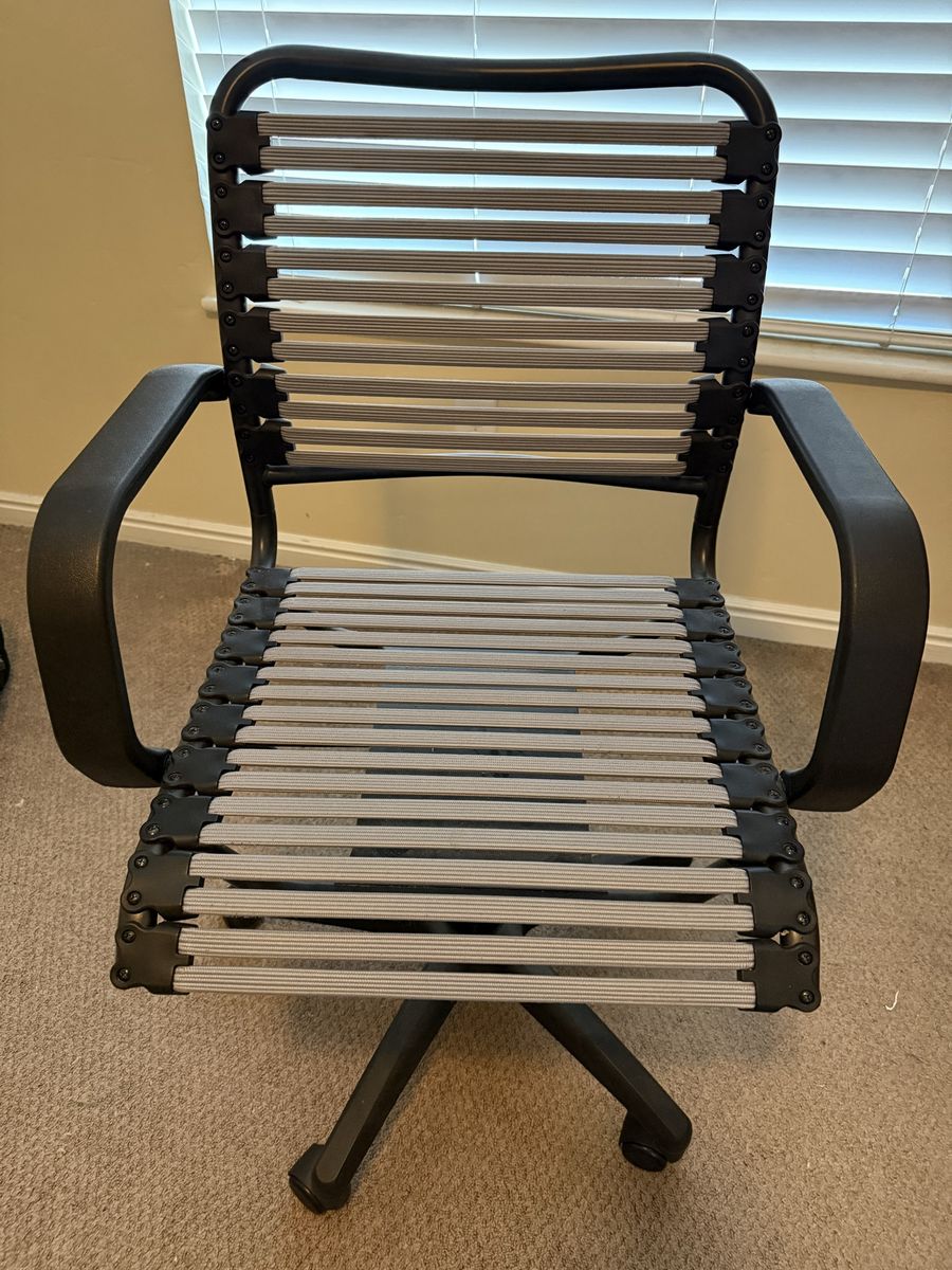 Black Bungee Cord Office Chair with Armrests - Swivel and Casters