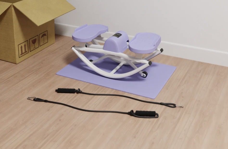 LHANELFT The Rock Stepper - Purple Compact Stepper Machine with Resistance Bands