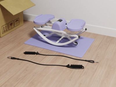 LHANELFT The Rock Stepper - Purple Compact Stepper Machine with Resistance Bands