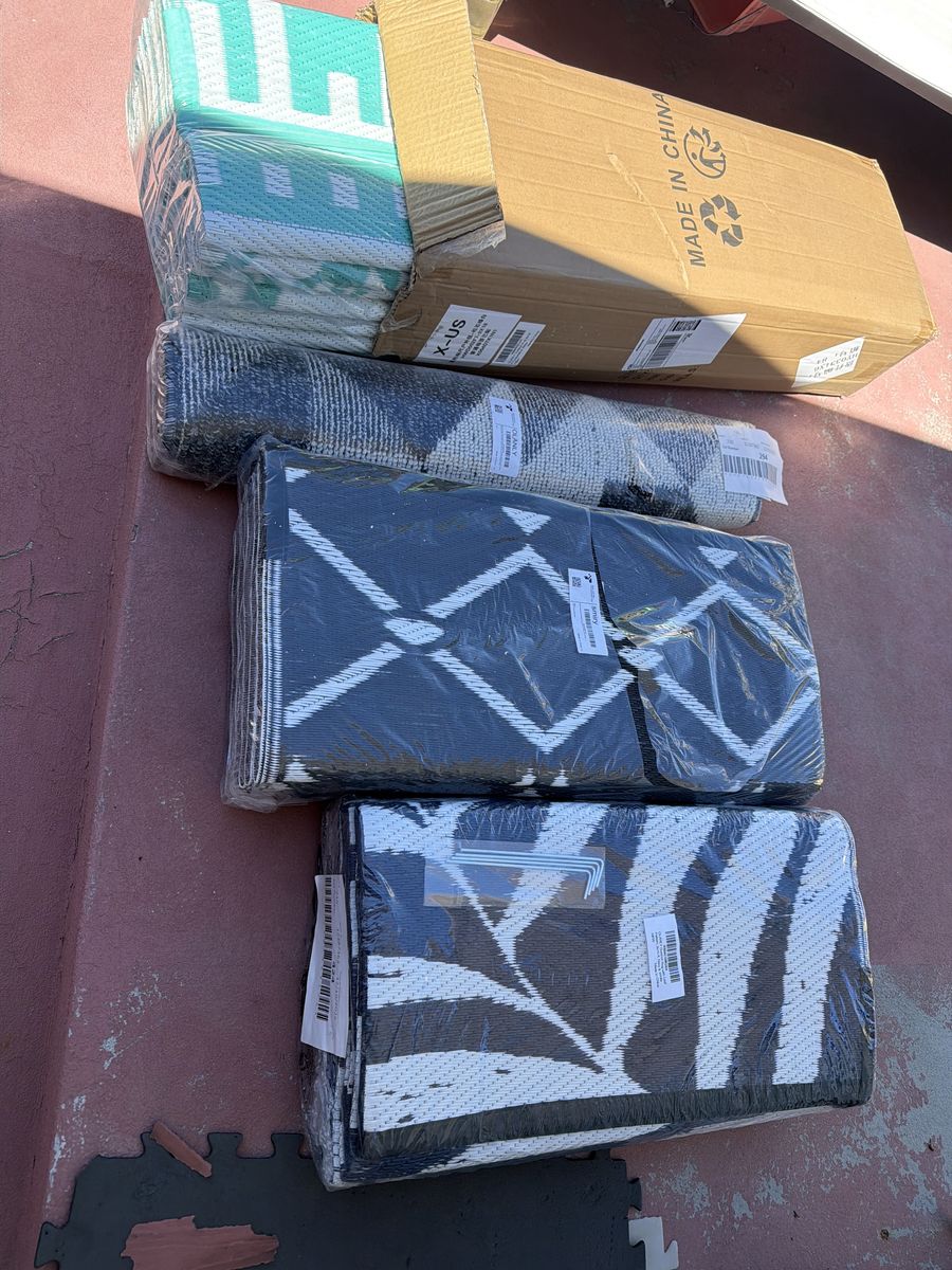 Outdoor rug, patio covers pool flooring multiple sizes