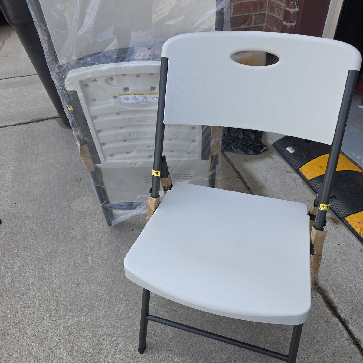 Resin and Steel Frame Folding Chairs