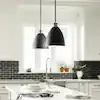NEW in box Generation Lighting Matte Black Modern Pendant w/ Brushed Nickel Accent- Set of 2
