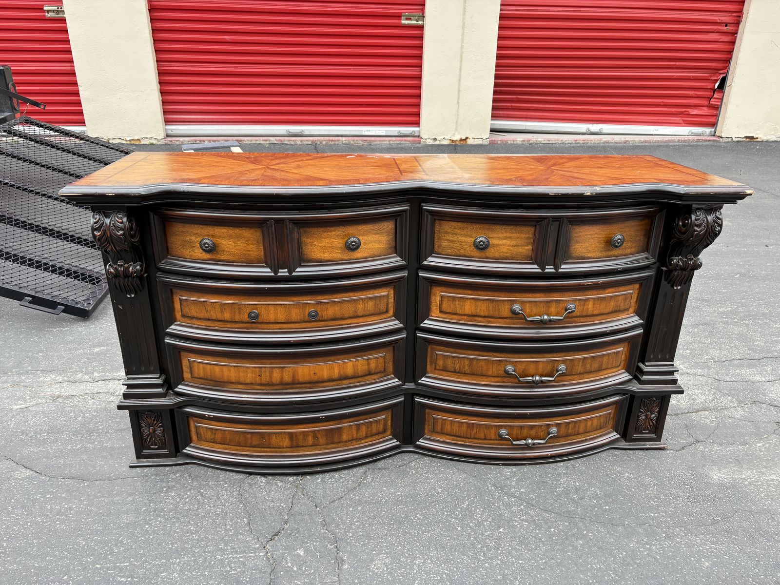 Large 8-Drawer Wood Dresser w/ Mirror – 70”