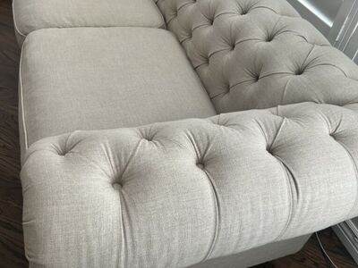 Button Tufted Linen Sofa