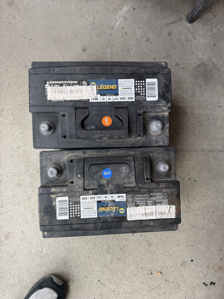 Two NAPA Legend H6 Car Batteries – $120 for Both