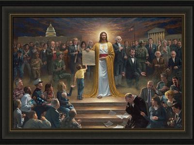 "One Nation Under God" 16 x 24 Framed by Jon McNaughton - Spiritual Wall Decor