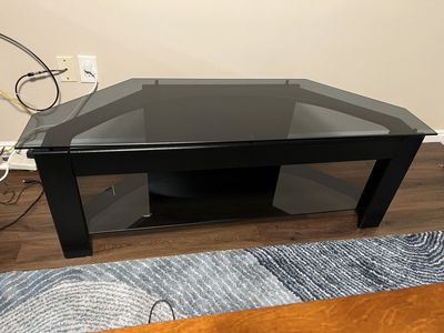 Black Glass Top TV Stand