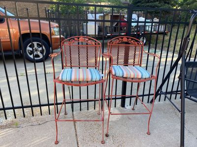 Red patio bar stools