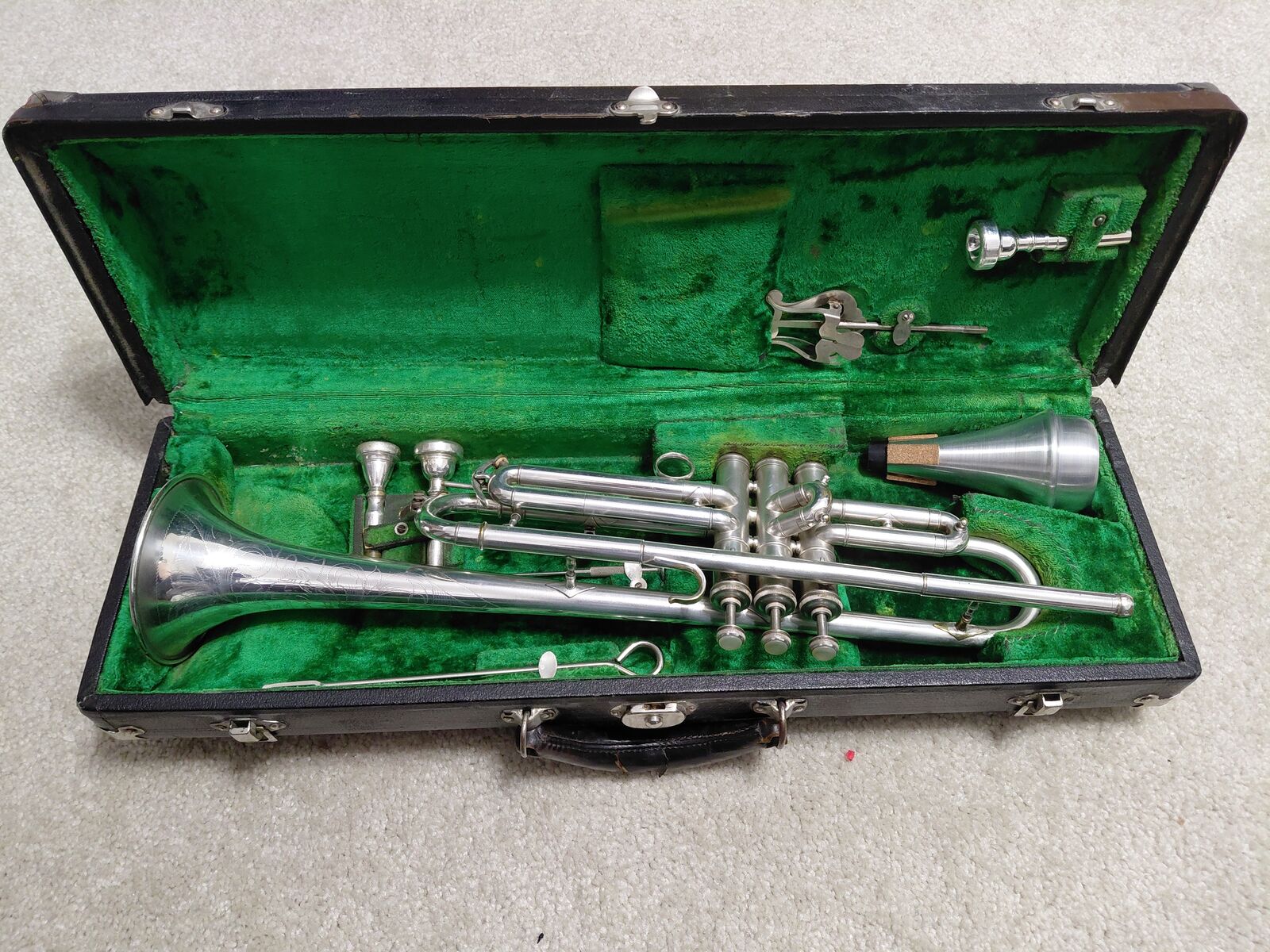 Rare, vintage, Conn 58B trumpet made in 1936. It was played by 4 generations in the same family.