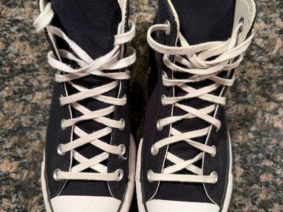 Converse All Star Chuck Taylor Black Canvas High-Top Sneakers - Women's Size 8