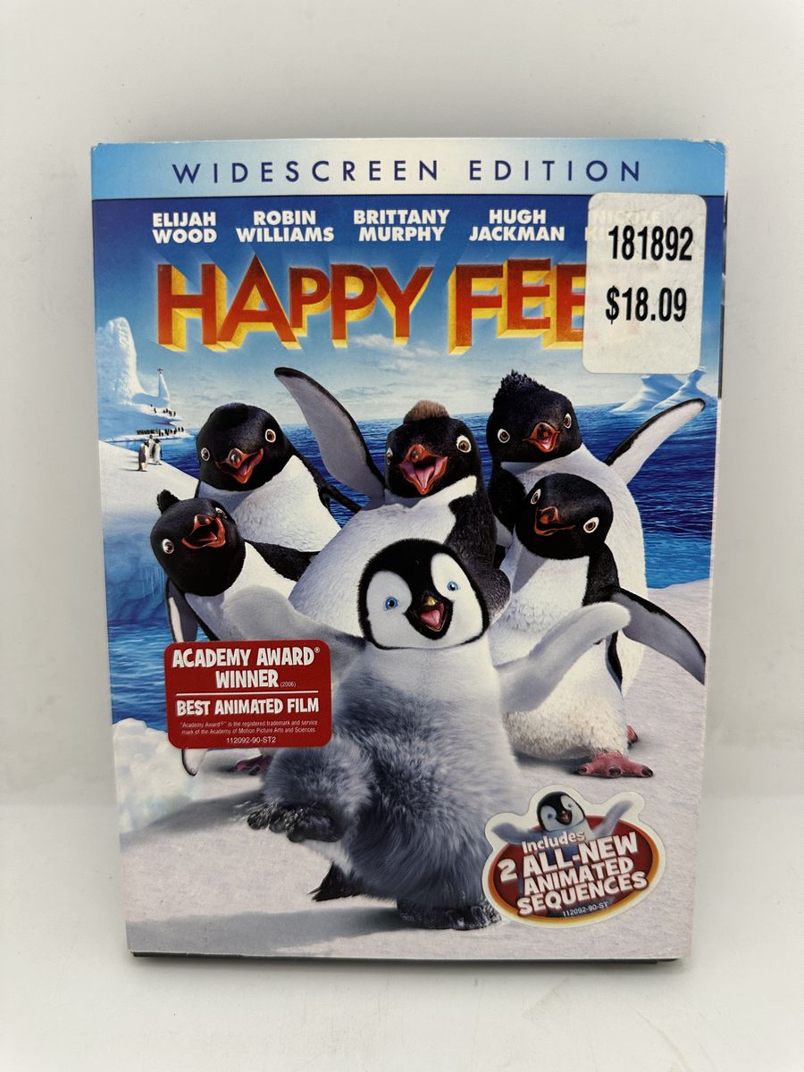 Happy Feet DVD Widescreen Edition Slipcover Elijah Wood Robin Williams