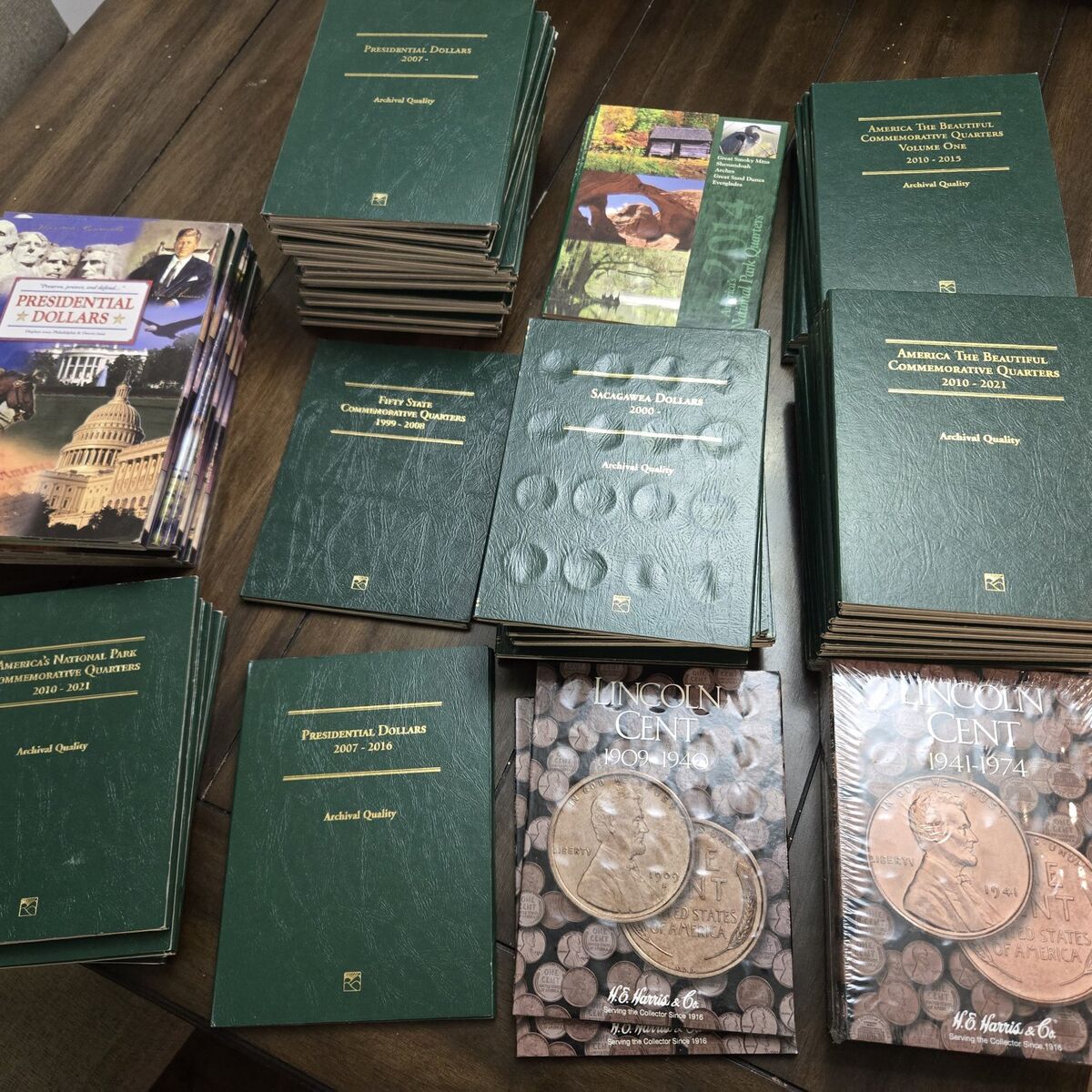 lot of coin collection books