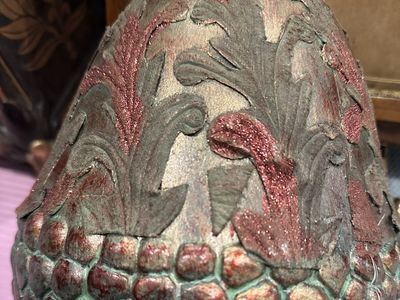 large Decorative Dragon Egg Sculpture with Glitter Accents - Unique Fantasy Decor