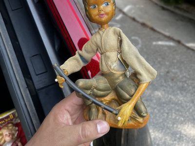 Hand Painted Musical Golden Fantasy Figurine Vintage Collectible