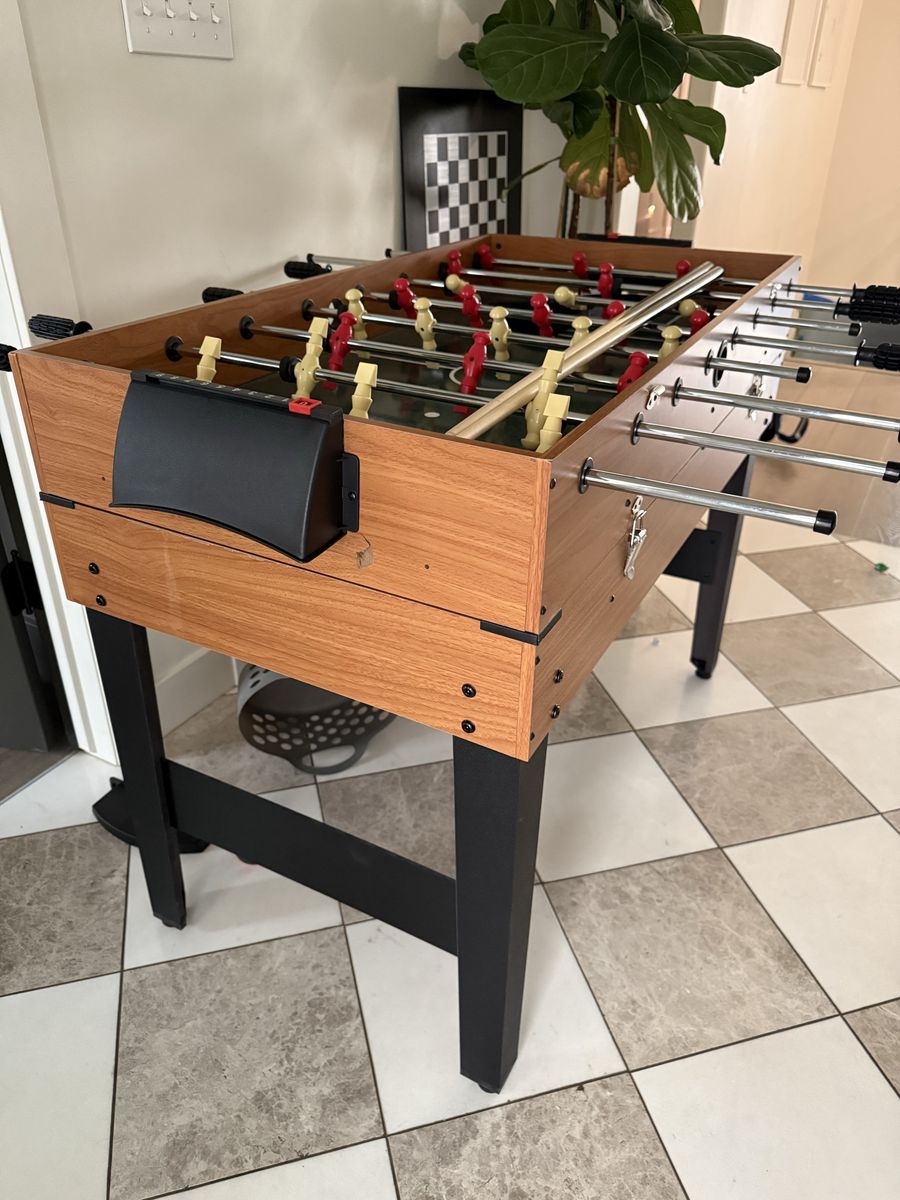 4-in-1 Multi Game Table - Foosball, Pool, Ping Pong, Air Hockey - Family Fun