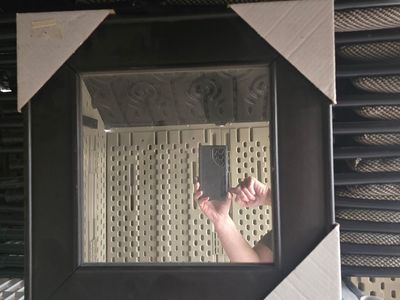 12x12 Coffee Bean Square Accent Mirror – New Sealed Espresso Gallery Wall Mirro