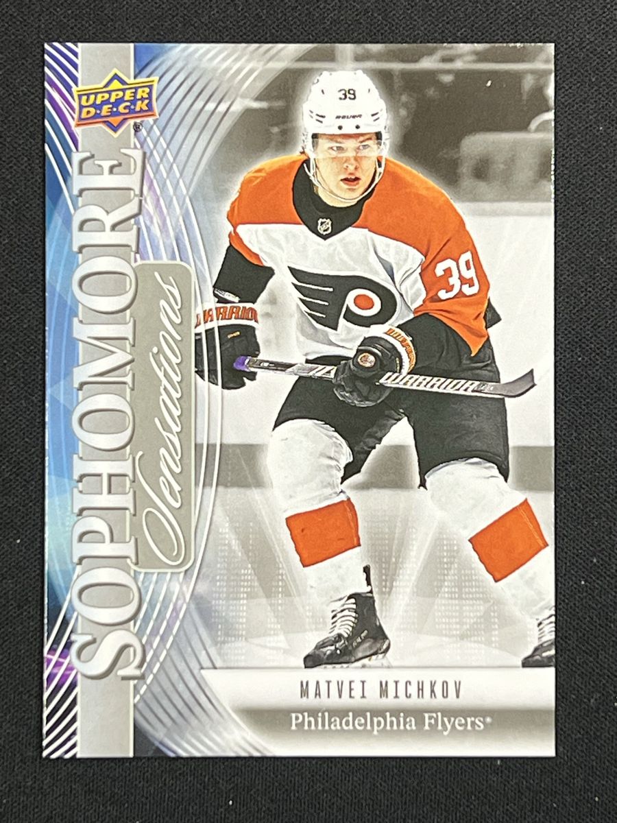 Upper Deck Matvei Michkov Sophomore Sensations Insert Hockey Card SO-3 Philadelphia Flyers