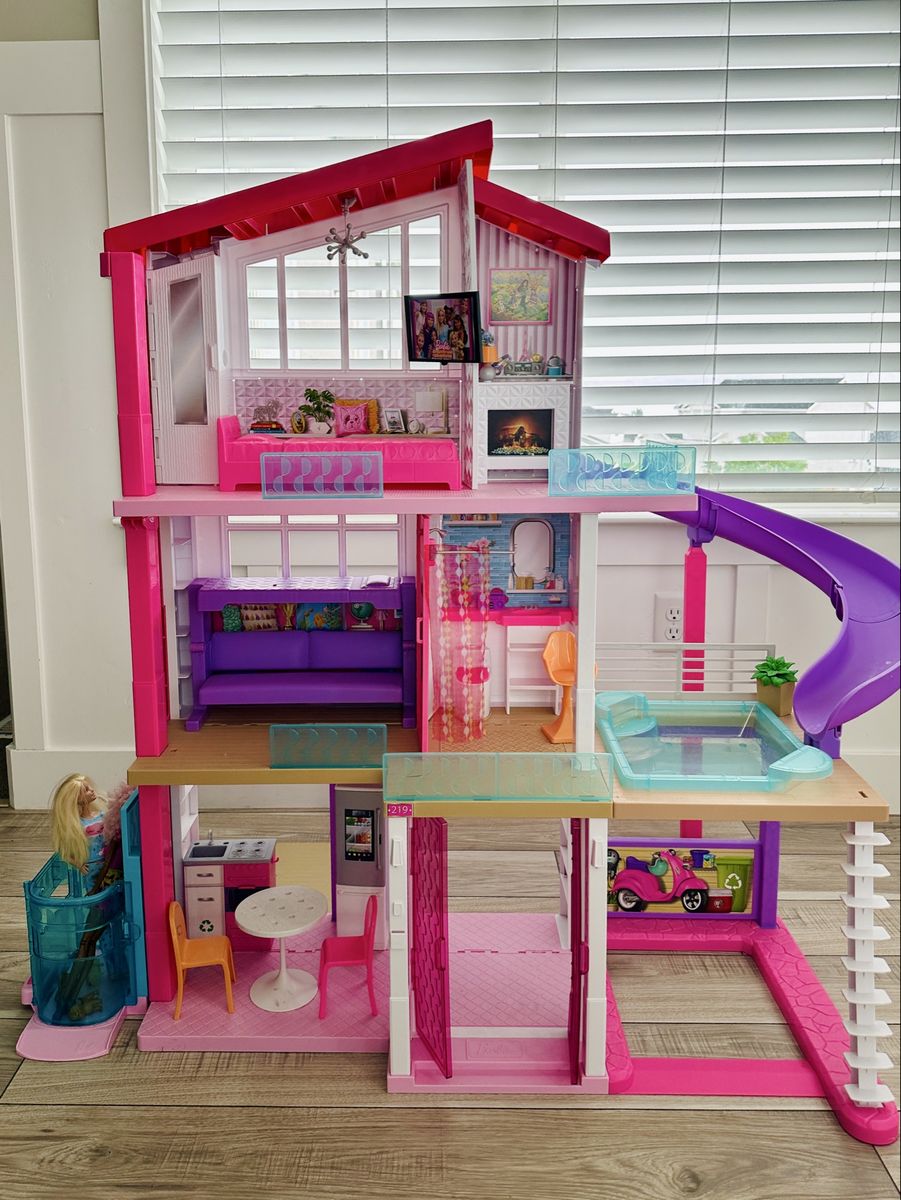 Barbie Dreamhouse 3-Story Dollhouse with Pool, Slide, Elevator, and Accessories - LIKE NEW!!