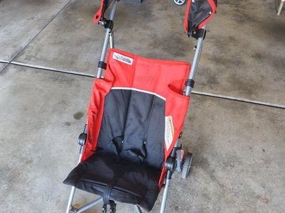 Kolcraft Lightweight Umbrella Stroller with Canopy - Red/Black
