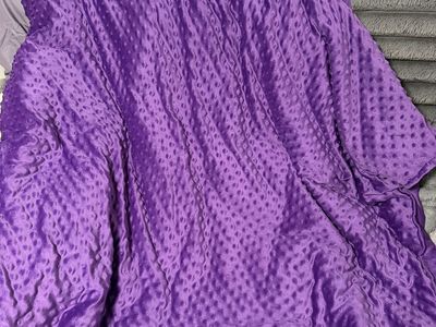 Weighted Blanket with Removable Cover - Purple, Minky Dot, 15 lbs