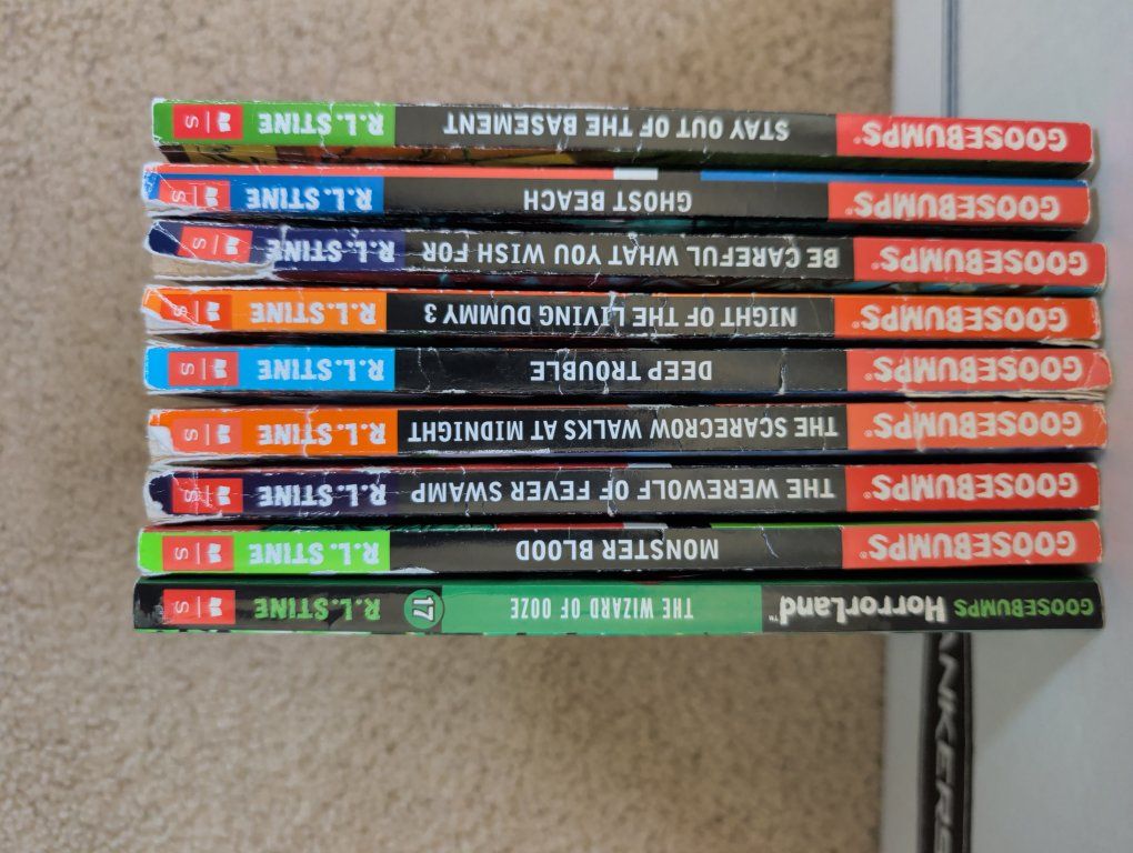 Goosebumps R.L. Stine Book Lot - 9  HorrorLand Series Chapter Books for Kids, Mixed Titles
