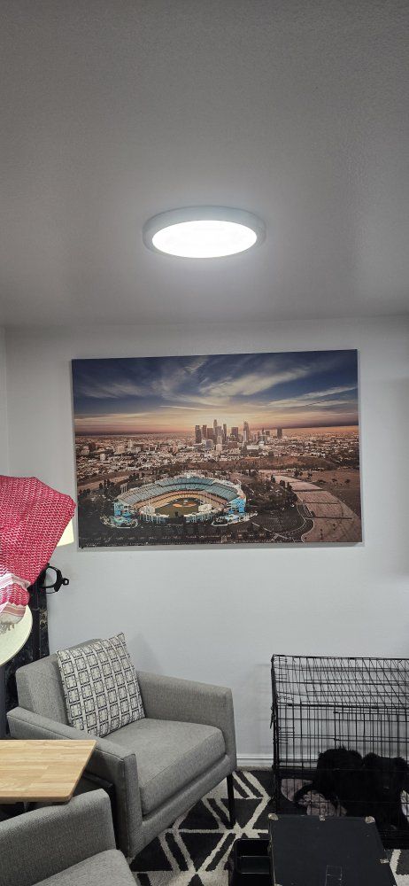 Large LA Dodger Stadium & Downtown Sunset Canvas Wall Art Decor