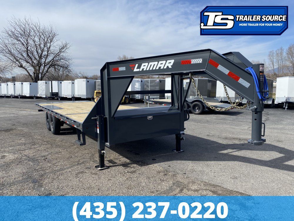 8.5x24 Lamar FA Gooseneck Deckover Tilt Trailer - 14K GVWR -