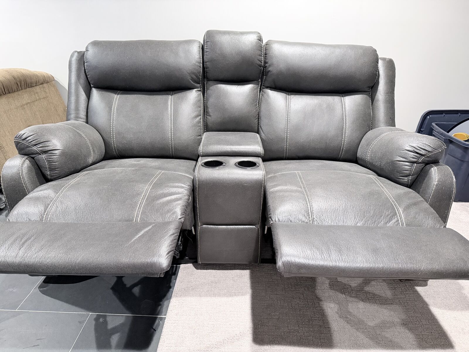 Grey Reclining Love Seat