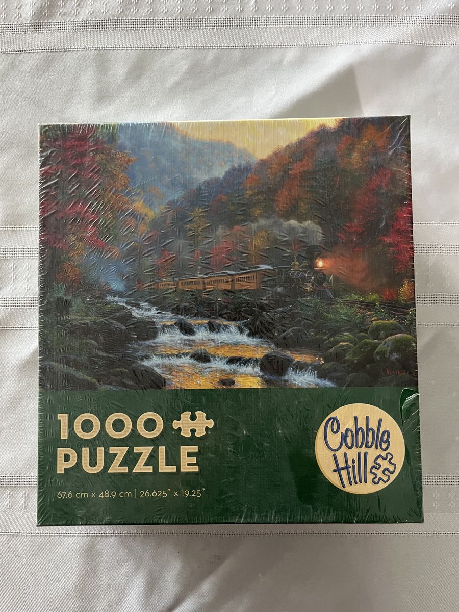 Brand New Sealed Cobble Hill Smoky Train 1000 Piece Puzzle - Mark Keathley Fall Train