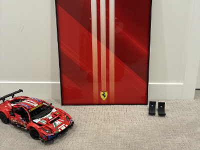 Lego Technic Ferrari 488 GTE with Acrylic Wall Mount