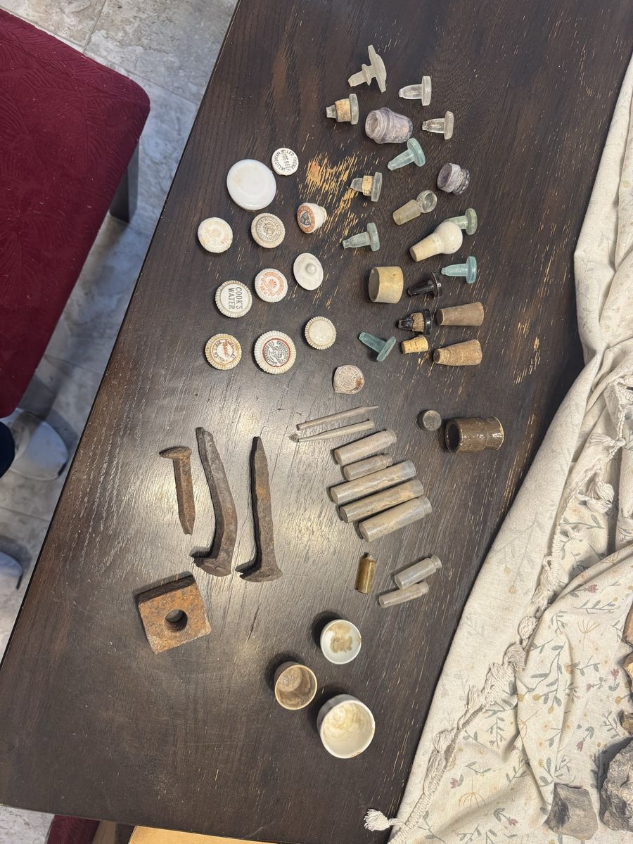 Vintage Bottle Stoppers, Antique Nails, & Glass Vials - Historic Relics Collection