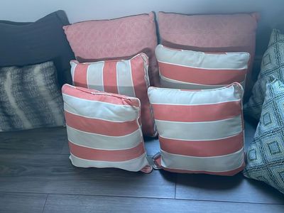 Assorted Outdoor and Indoor Decorative Throw Pillows Lot