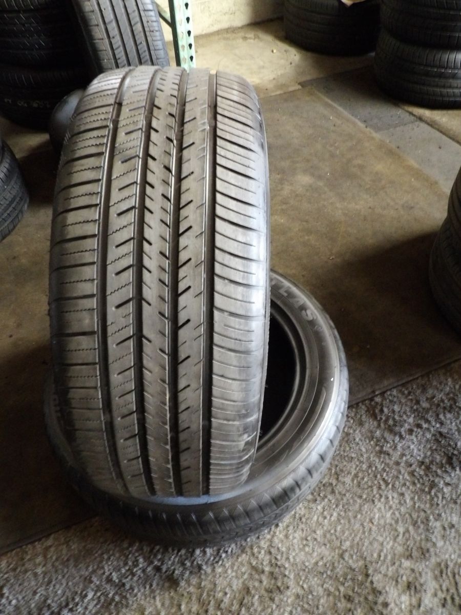 225/55R17 ATLAS FORCE UHP PAIR OF  TWO USED TIRES 