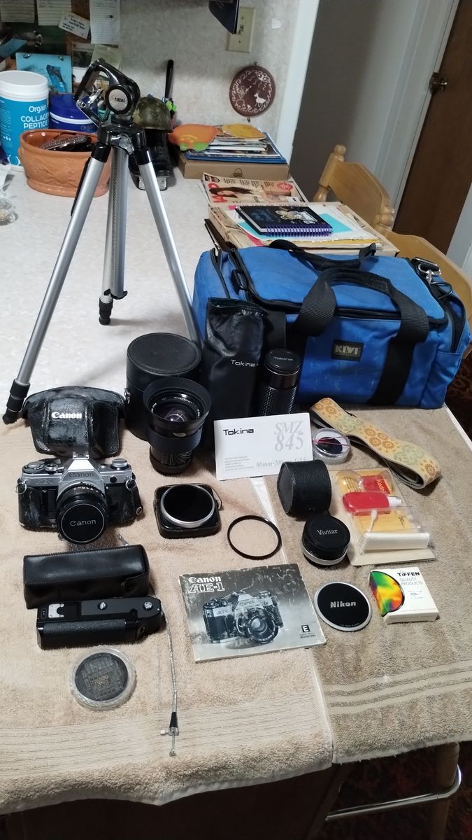Vintage Canon AE-1 camera kit