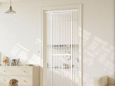 Gardner Pet Extra Tall Cat Gate, 51"-87" Height, 27.56"-37" Width, White