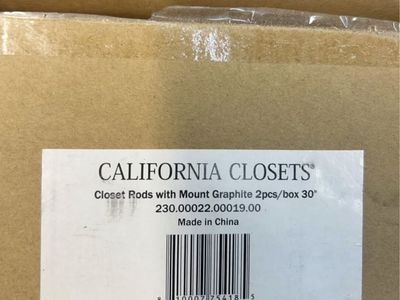 California Closets Closet Rods with Mount Graphite 2pcs/box 30"
