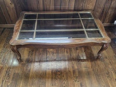 Oak and Glass Coffee Table