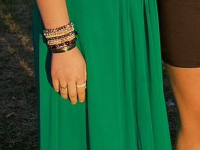 Emerald Green Lace Bodice Long Formal Gown Size Small