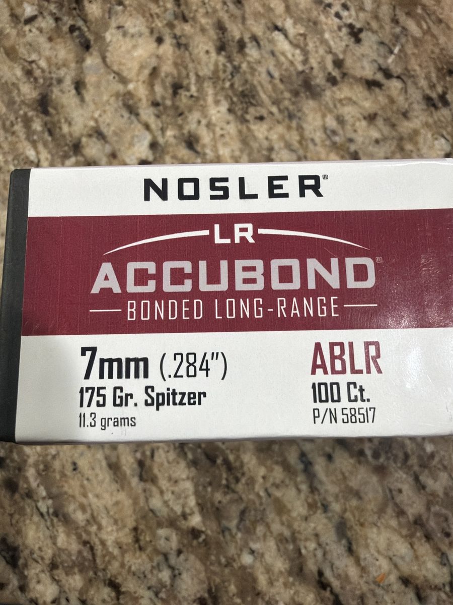 Nosler LR Accubond 7mm (.284”) 175 gr. Spritzer  ABLR 100 ct P/N 58517