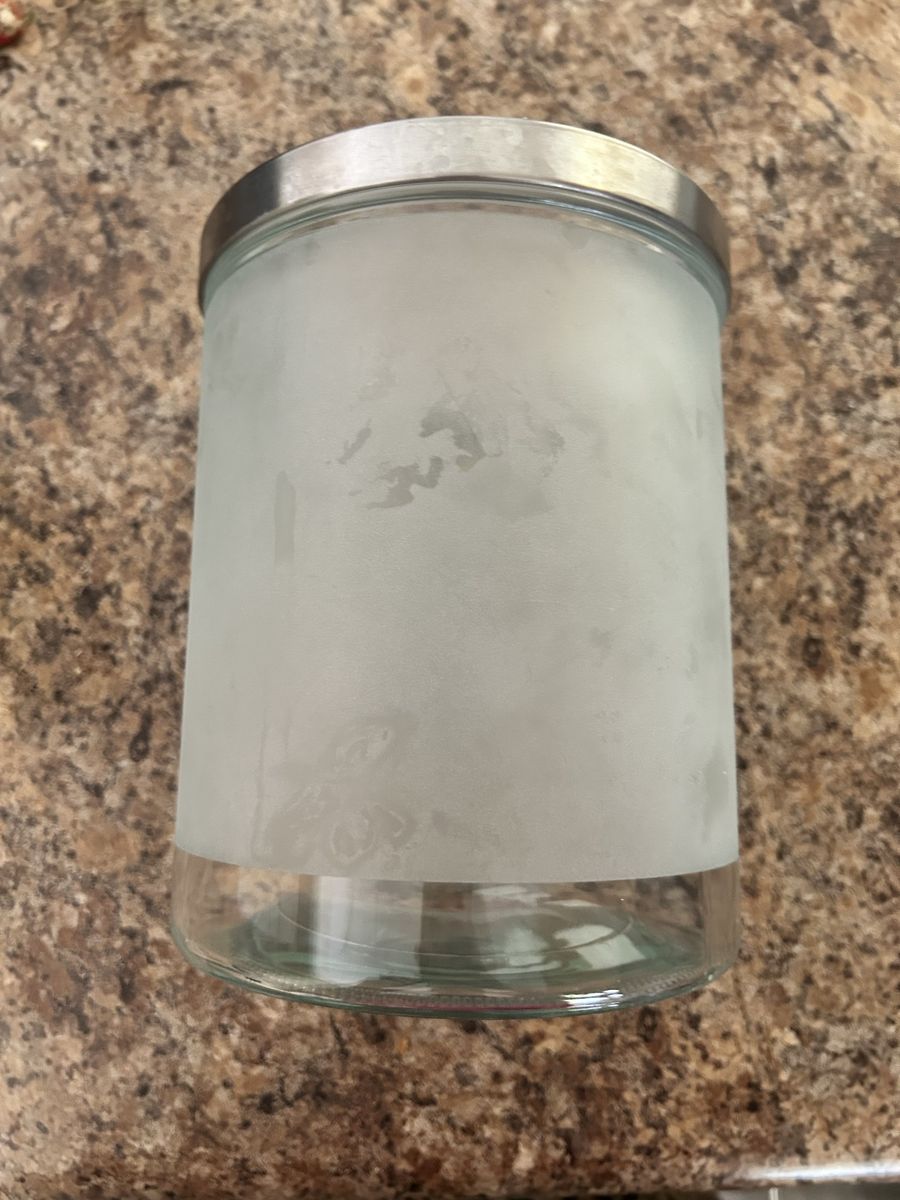 Glass Jar Frosted White with Metal Lid - Versatile Storage Container