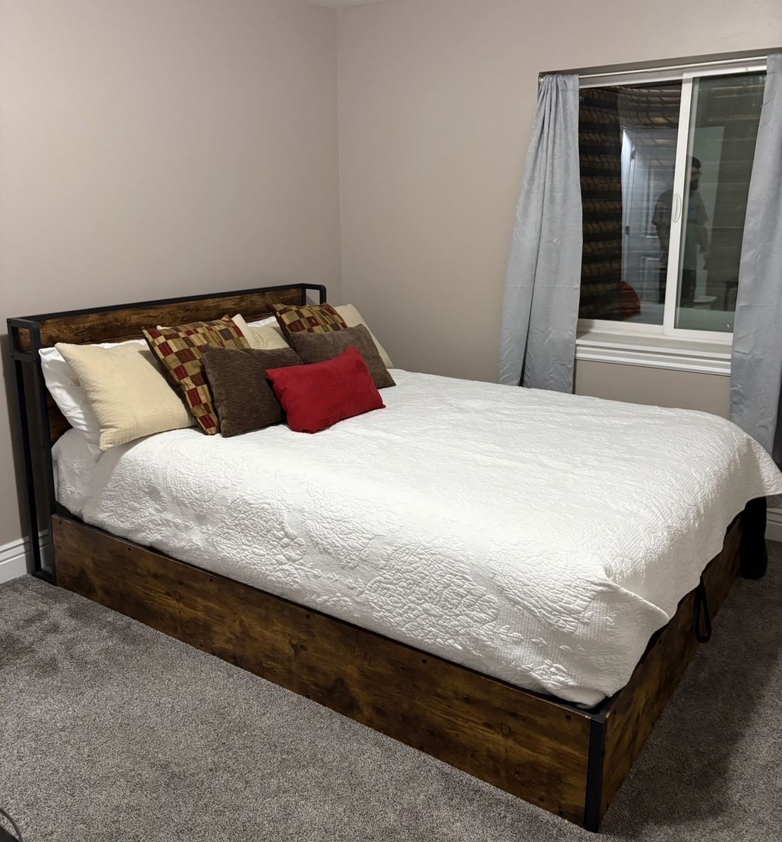 Queen Bed Frame With Storage & Mattress